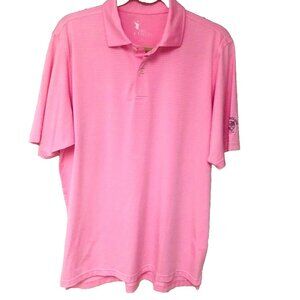 Plum‎ Hollow Country Club Michigan Golf Shirt Men's L Pink/White Striped F&G Dad